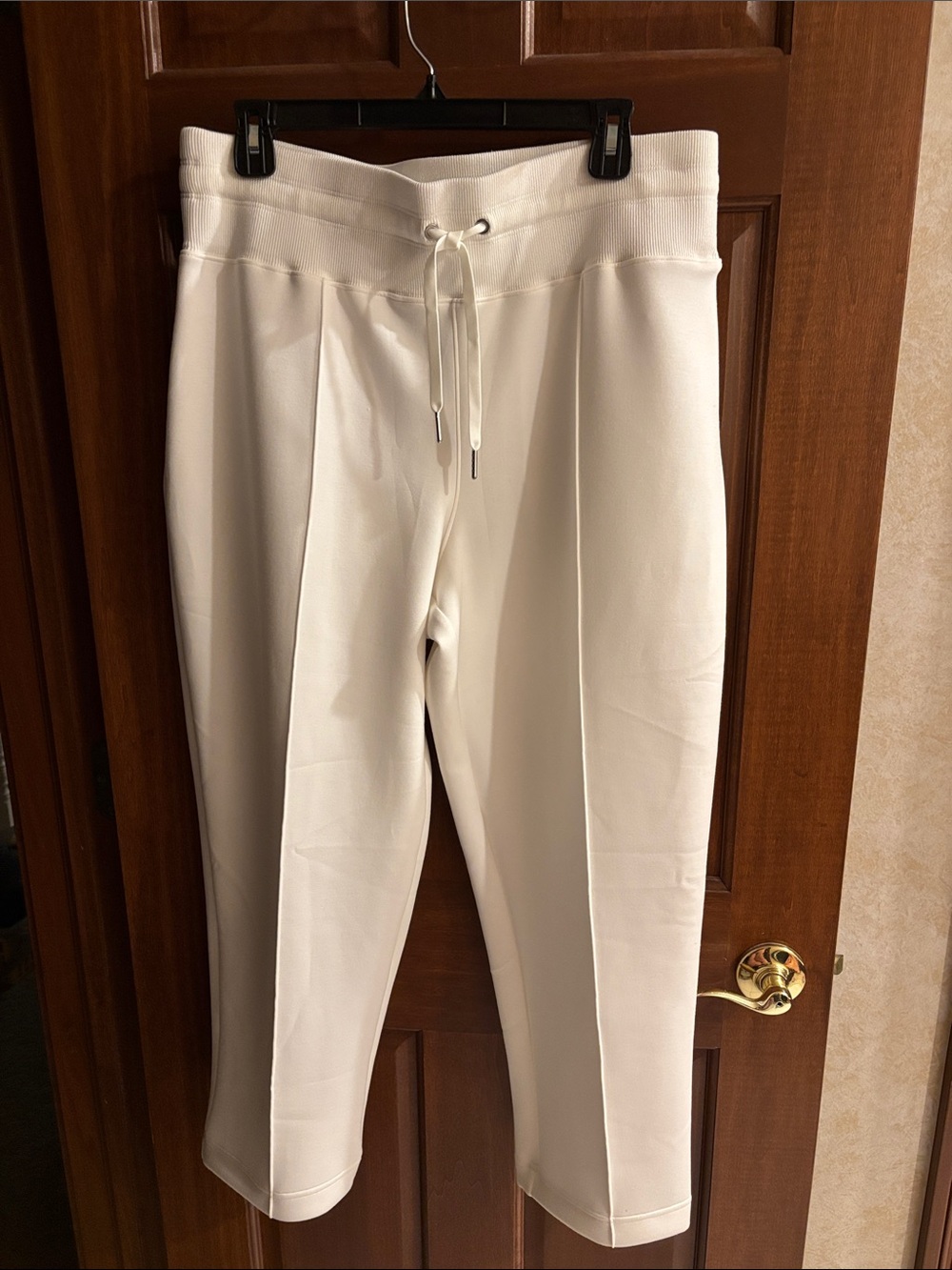 NWT SPANX Cream Heavyair High-Rise Drawstring Tapered Pants, XL